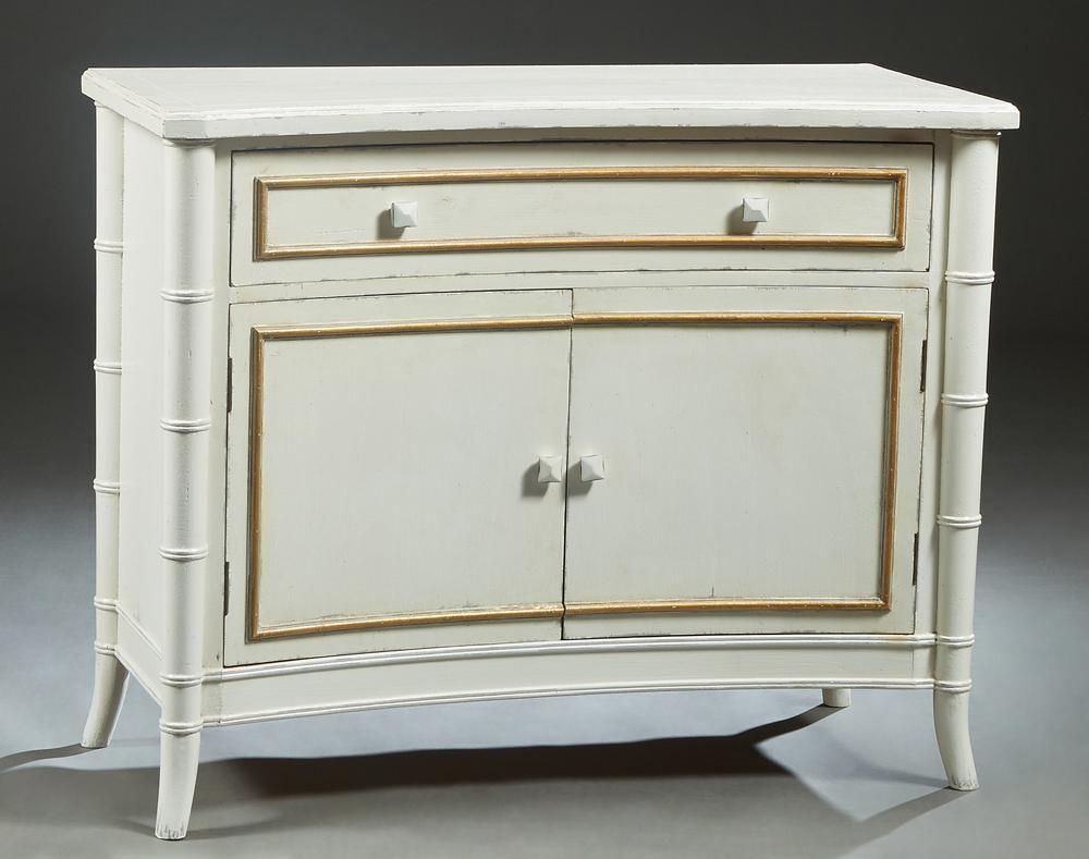 Polychromed Carved Mahogany Faux Bamboo Commode, (1 of 1)