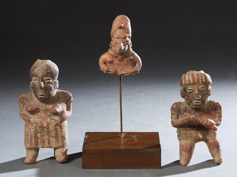 Group of Three Pre-Columbian Clay Figures, a pair of a (1 of 1)