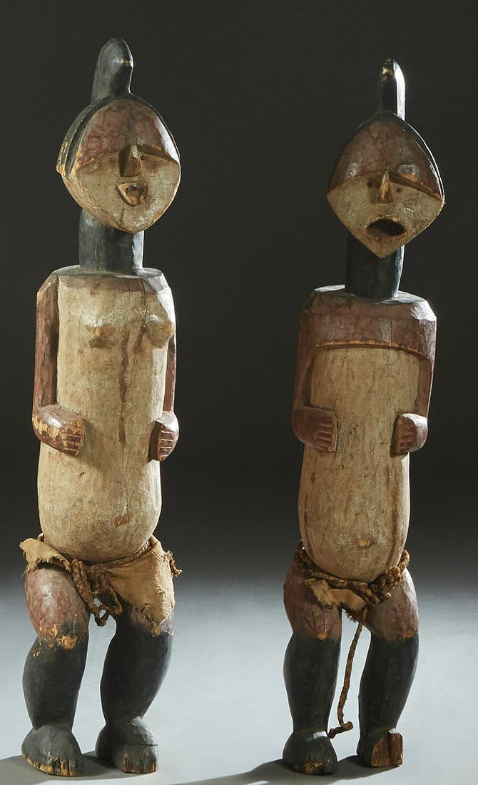 Large Pair of Carved and Polychromed African Dogon (1 of 1)