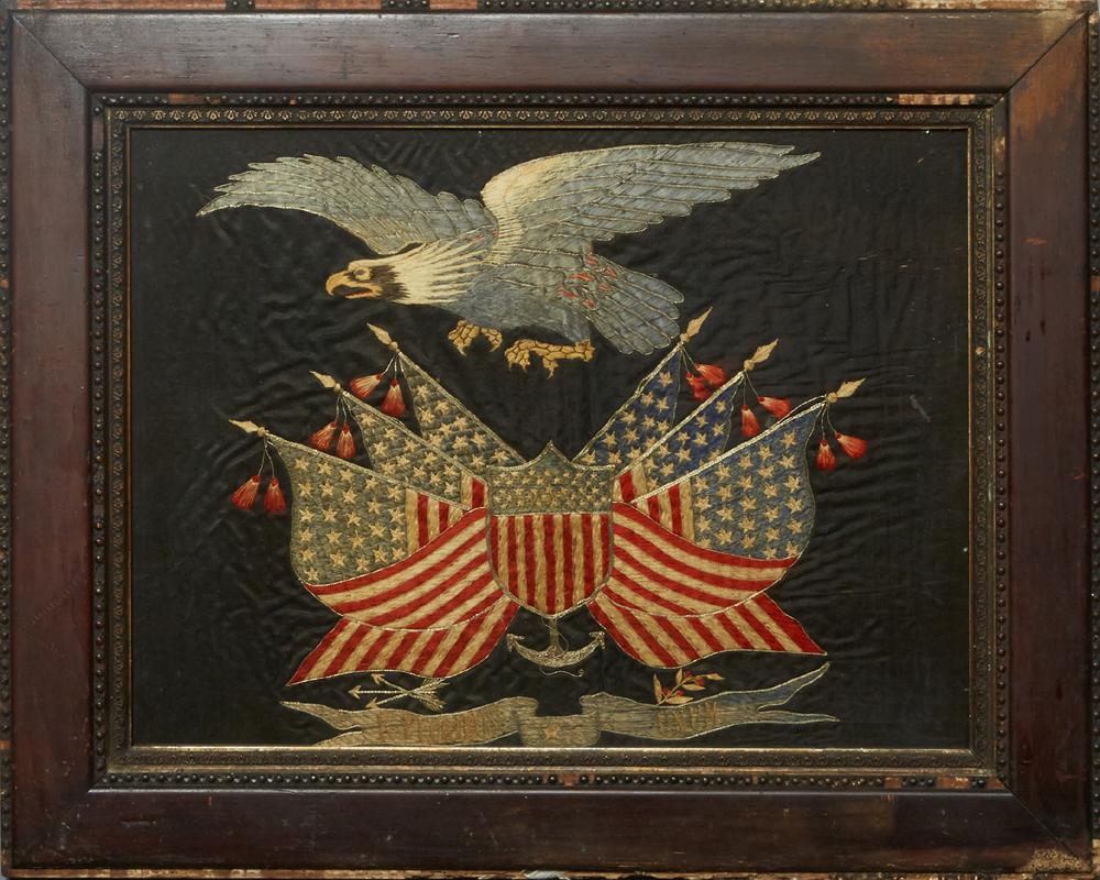 Japanese Embroidered Silk Panel, early 20th c., made (1 of 2)