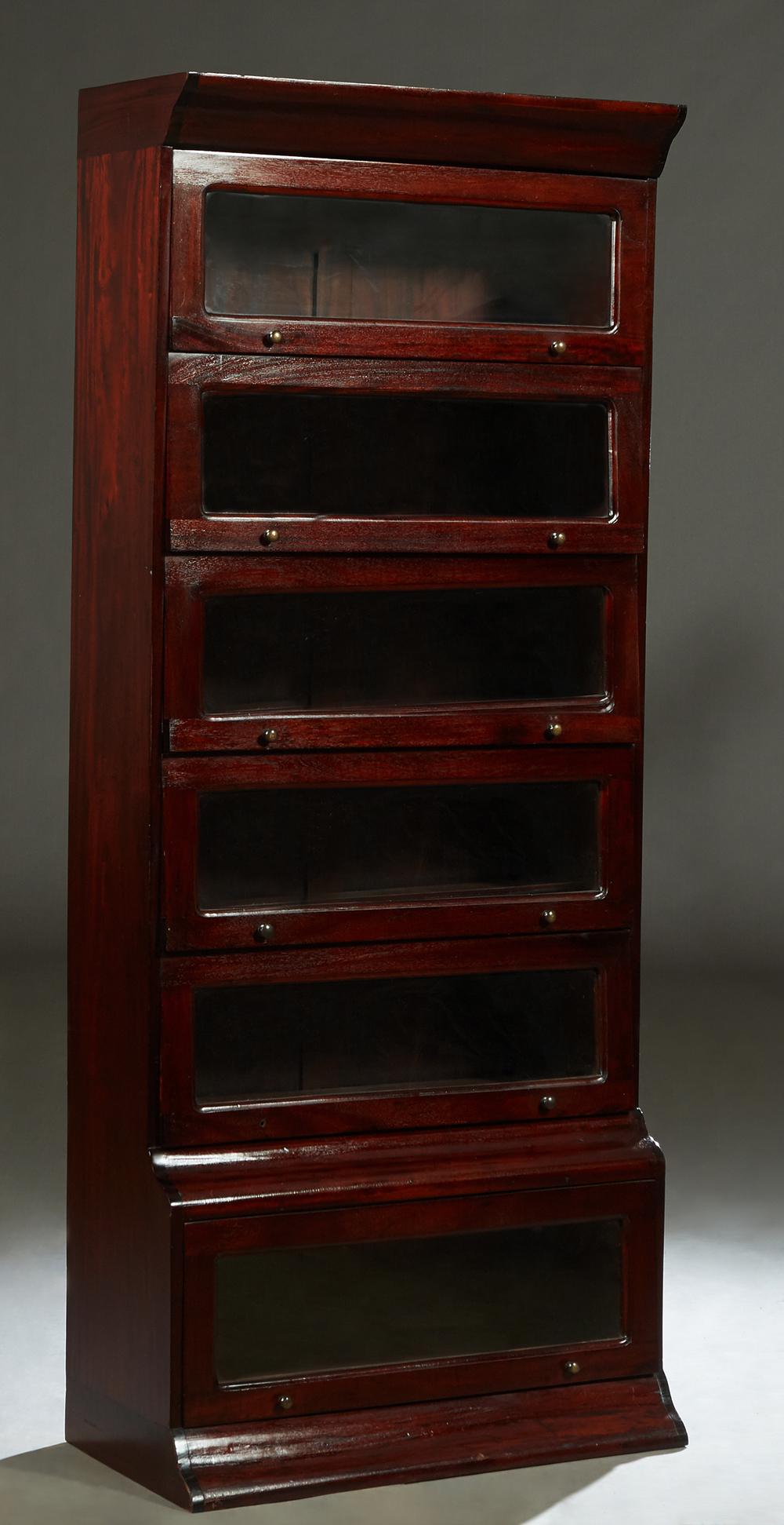 Carved Mahogany Barrister Style Bookcase, 20th c., the (1 of 1)