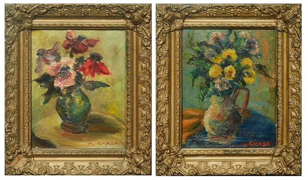 M. Cuneo (American), "Floral Still Life," 20th c., oil (1 of 9)