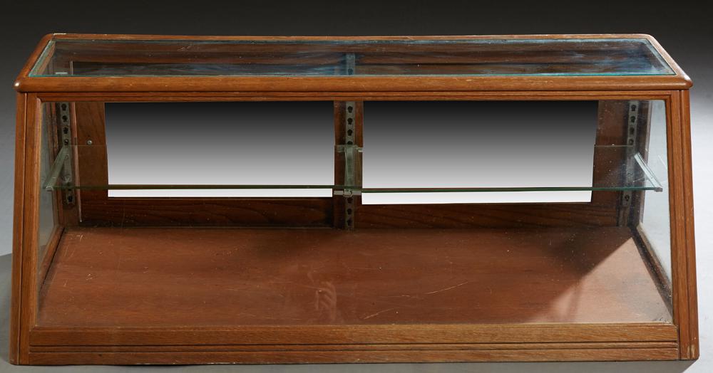 Oak Slant Front Tabletop Display Case, early 20th c., (1 of 1)