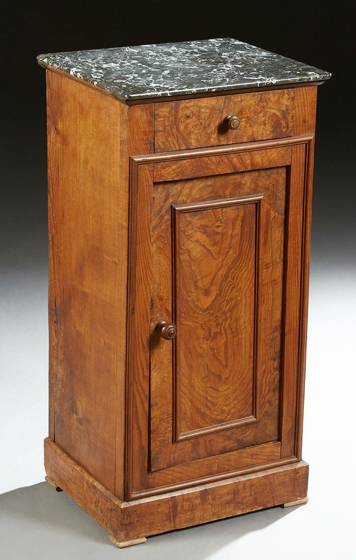 French Provincial Louis Philippe Carved Walnut Marble (1 of 1)