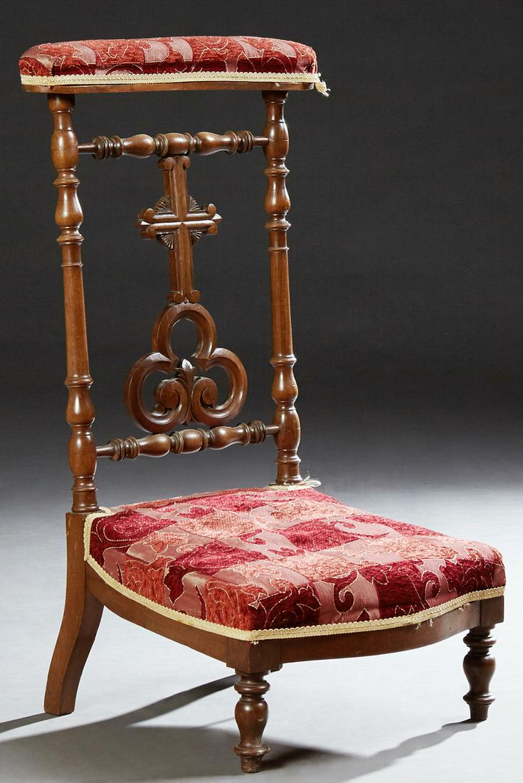 French Louis Philippe Style Carved Walnut Prie Dieu, c. (1 of 1)