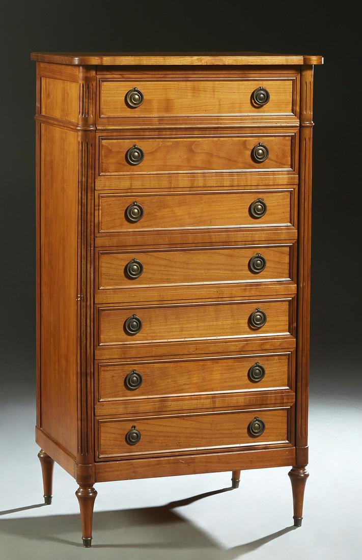 Unusual French Louis XVI Style Carved Walnut Cabinet, (1 of 2)