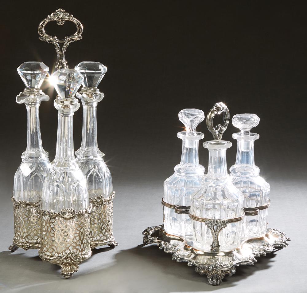 Two Silverplate Decanter Stands, late 19th c., one with (1 of 1)