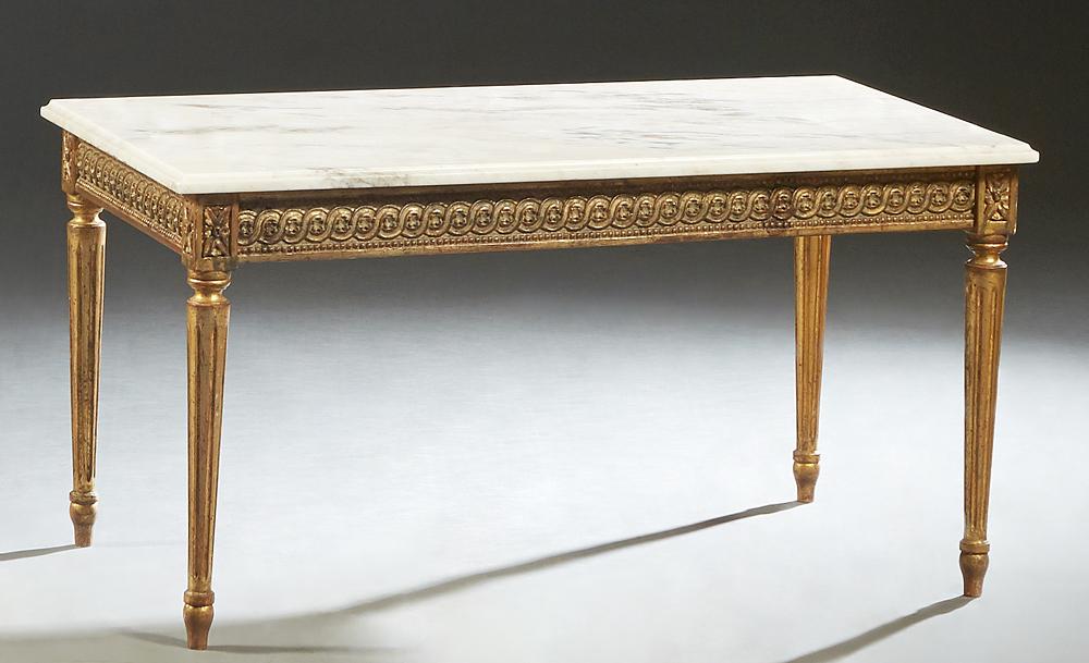 French Louis XVI Style Carved Gilt Beech Coffee Table, (1 of 1)