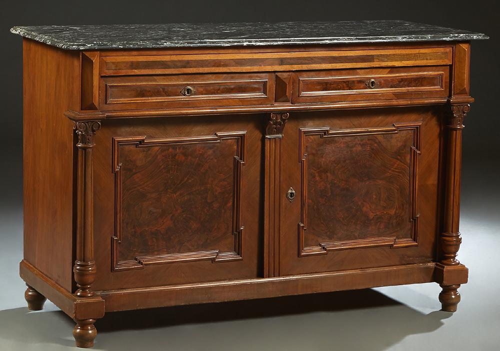 French Louis Philippe Style Carved Walnut Marble Top (1 of 1)