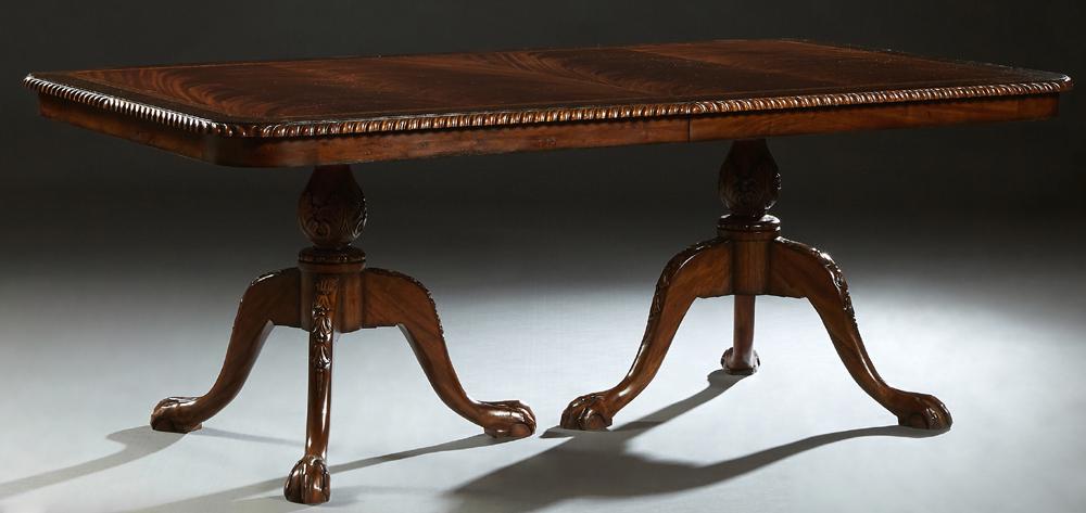 English Victorian Style Banded Inlaid Mahogany Dining (1 of 6)