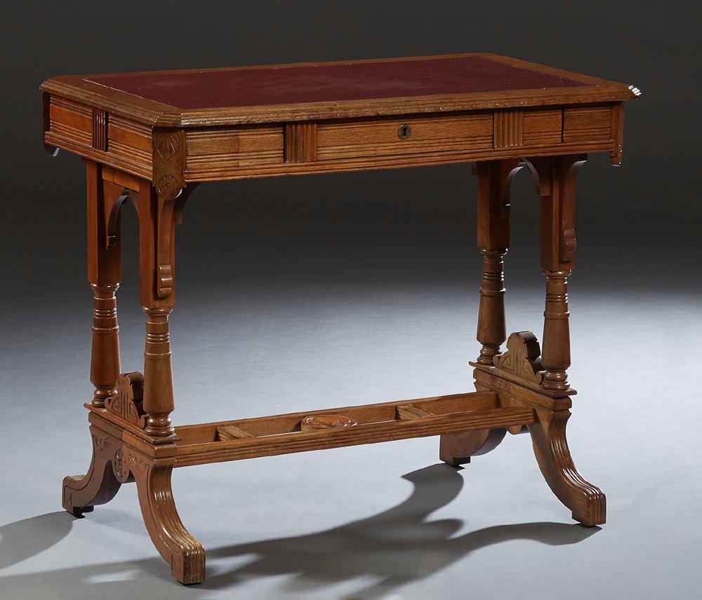 American Carved Oak Writing Table, late 19th c., the (1 of 1)