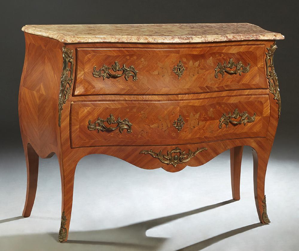 French Ormolu Mounted Louis XV Style Marquetry Inlaid (1 of 1)