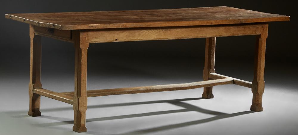 French Provincial Carved Oak Farmhouse Table, 19th c., (1 of 7)