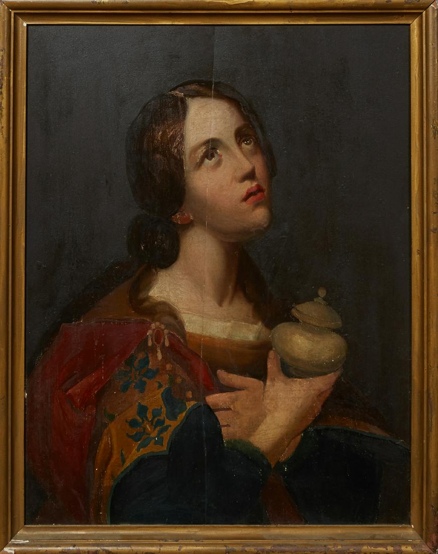 Old Master School, "Mary Magdalene," 19th c., oil on (1 of 3)