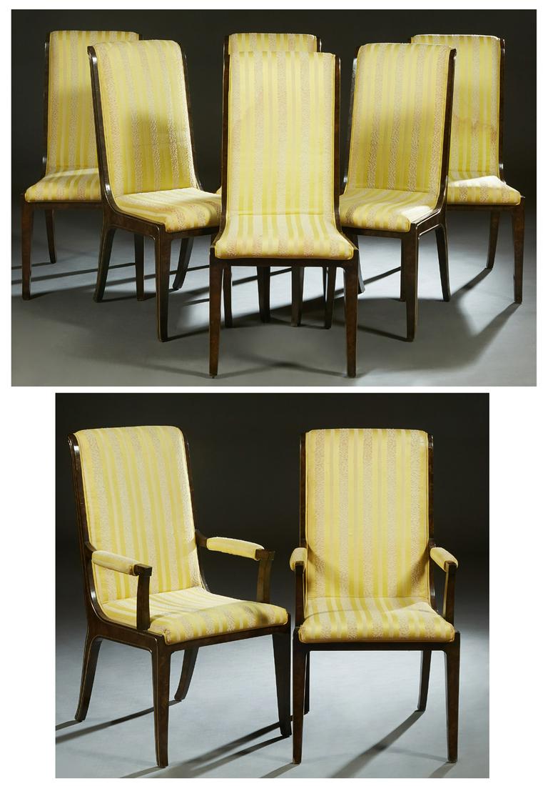 Set of Eight (6 +2) Amboyna Burled Wood Dining Chairs, (1 of 3)