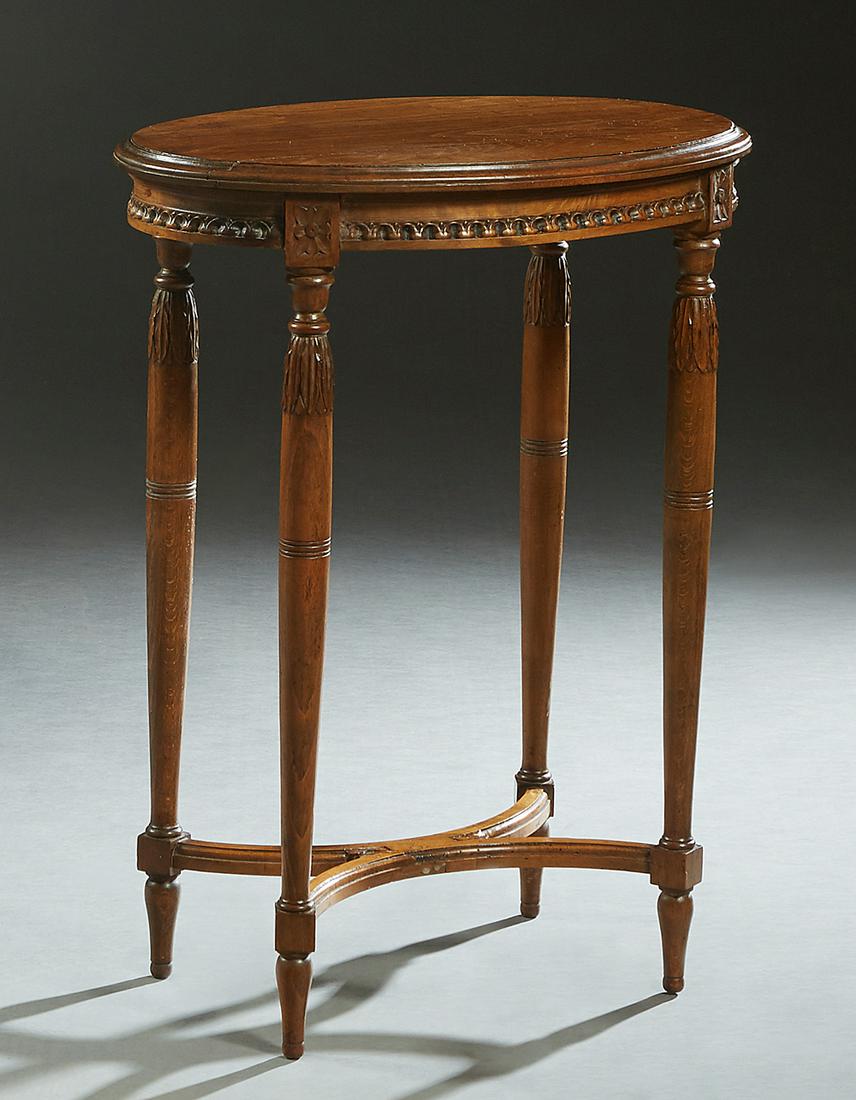 French Louis XVI Style Carved Walnut Lamp Table, 20th (1 of 1)