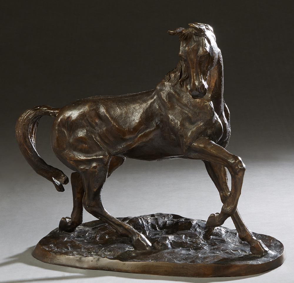 Continental School, "Trotting Horse," patinated bronze, (1 of 1)