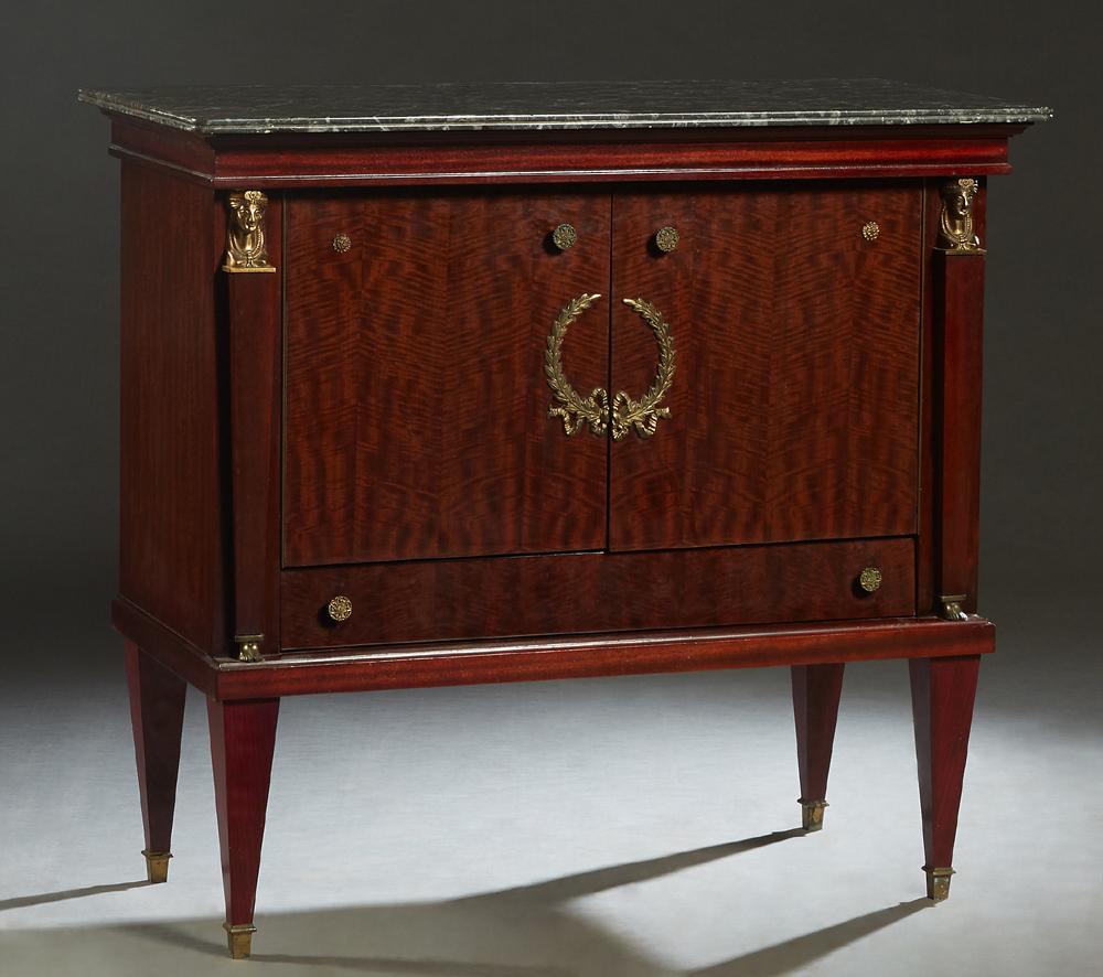 French Empire Style Carved Mahogany Marble Top (1 of 1)