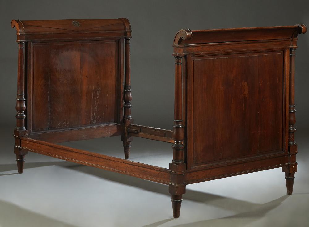 French Empire Carved Walnut Daybed, 19th c., the curved (1 of 1)