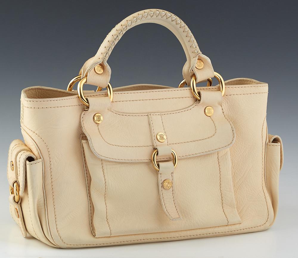 Celine Boogie Handbag, in light beige grained leather (1 of 3)