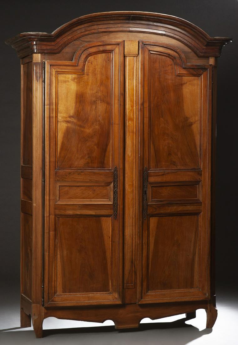 French Provincial Carved Walnut Louis XV Style Armoire, (1 of 1)