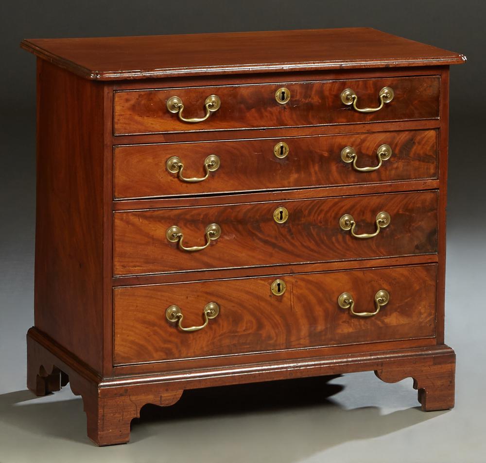 Diminutive English Georgian Carved Mahogany Chest, (1 of 1)