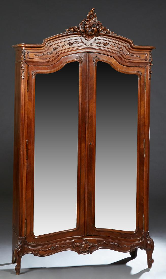 French Louis XV Style Carved Mahogany Armoire, early (1 of 6)
