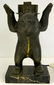 614: Unusual Art Deco Style Patinated Metal Bear Table