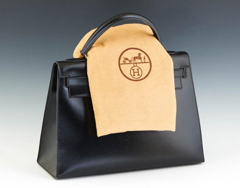 Hermes Kelly Sellier Handbag, c. 1987, in natural black (1 of 6)
