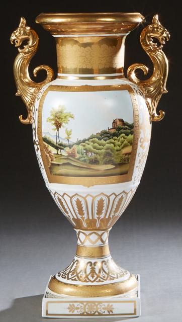 Large Royal Vienna Style Porcelain Baluster Vase, 20th (1 of 4)
