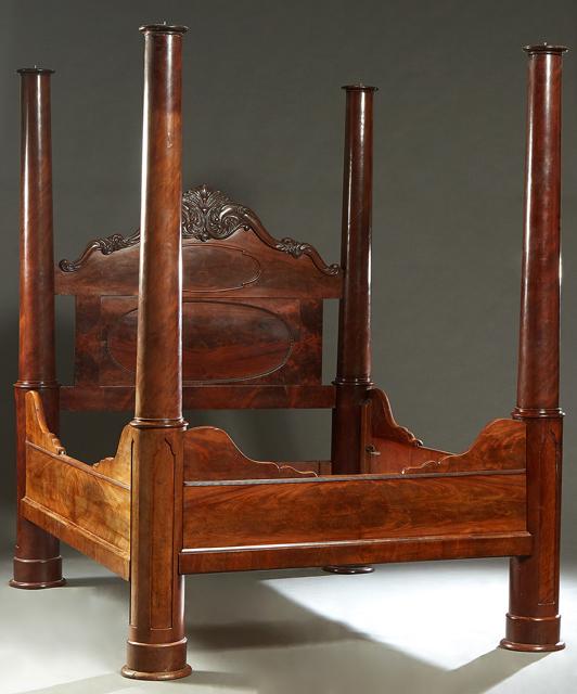 An American Rococo Carved Mahogany Four Poster Bed, (1 of 10)