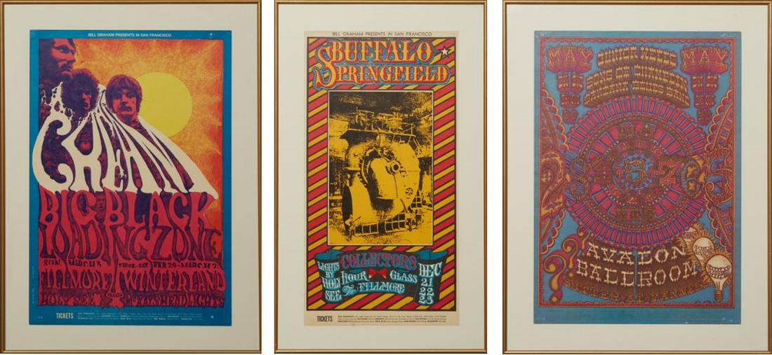 Three Vintage Bill Graham Music Concert Posters, for (1 of 19)