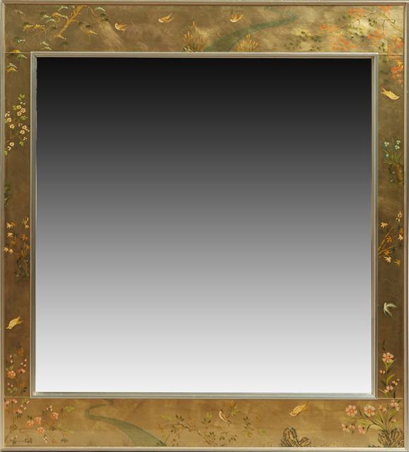 Chinese Style Eglomise Overmantel Mirror, late 20th c., (1 of 1)