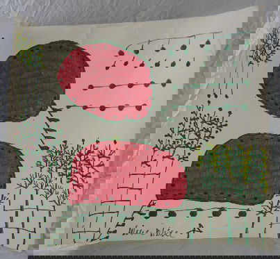 Willie White (1908-2000), "Watermelons and Trees,: Willie White (1908-2000), "Watermelons and Trees," 20th c., marker on poster board, signed lower center, unframed, H.- 22 in., W.- 28 in.