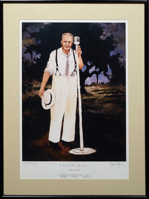 George Rodrigue (1944-2013), "Uncle Earl," print, pen: George Rodrigue (1944-2013), "Uncle Earl," print, pen marked Artist's Proof lower left margin, pen signed lower right margin, presented in a black and gilt plastic frame, H.- 27 1/4 in., W.- 19 in.