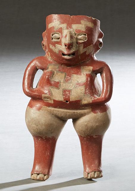 Pre-Columbian Partial Glazed Pottery Figure, of a (1 of 9)