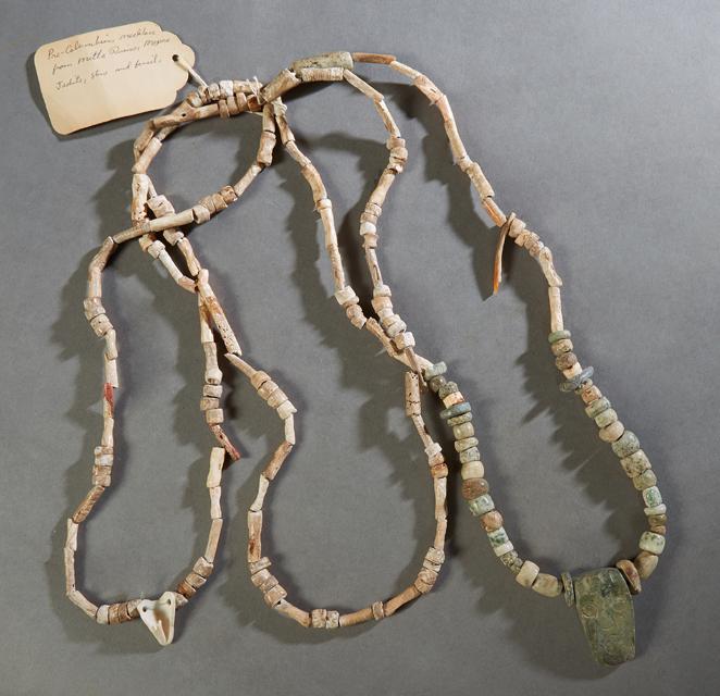 Pre-Columbian Jadeite Stone and Fossil Four Strand (1 of 1)