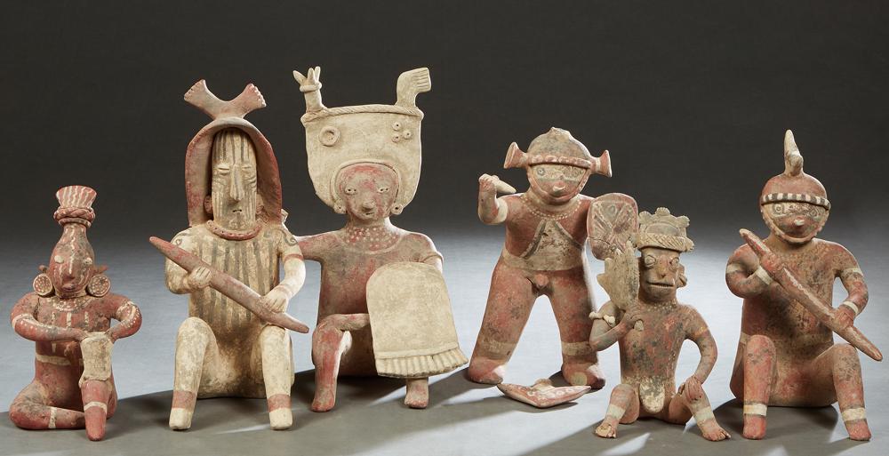 Group of Six Pre-Columbian Style Pottery Figures, 20th (1 of 1)