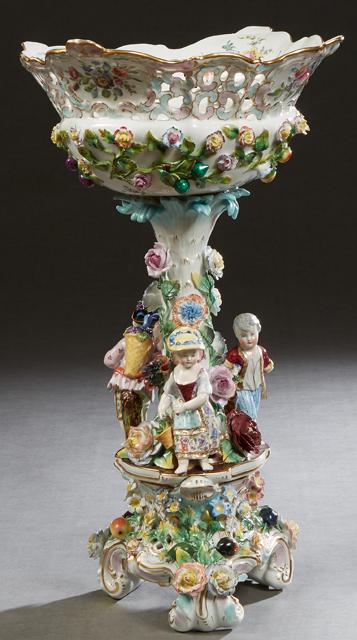 Meissen Style Porcelain Figural Compote, early 20th c., (1 of 4)
