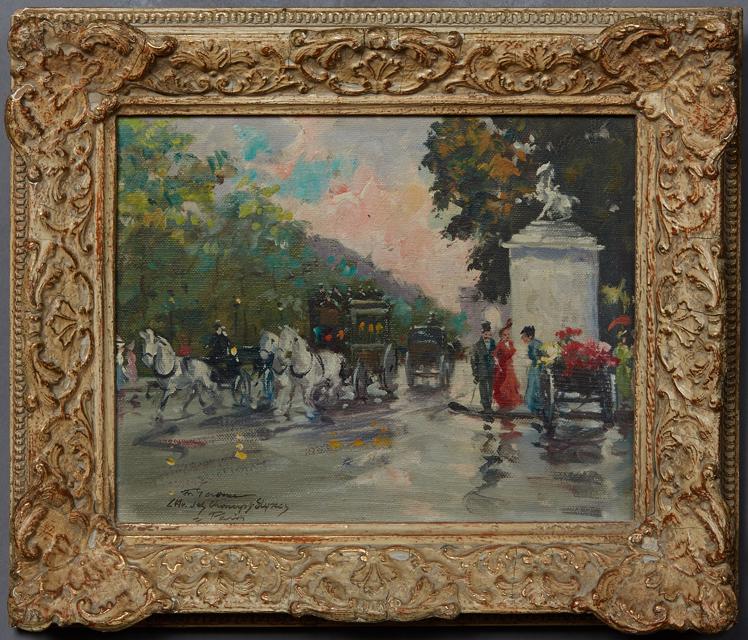 Francois Gerome (1895-, French), "L'Avenue Champs (1 of 4)