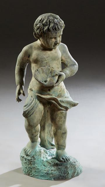 Large Patinated Bronze Fountain Figure, 20th c., of a (1 of 1)