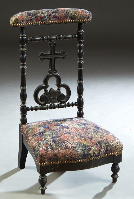 French Louis Philippe Style Ebonized Beech Prie Dieu, (1 of 1)