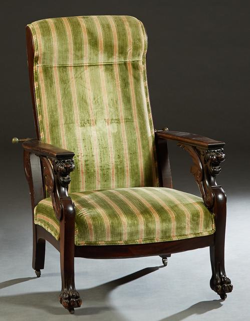 Carved Oak Morris Reclining Chair, c. 1890, the (1 of 2)