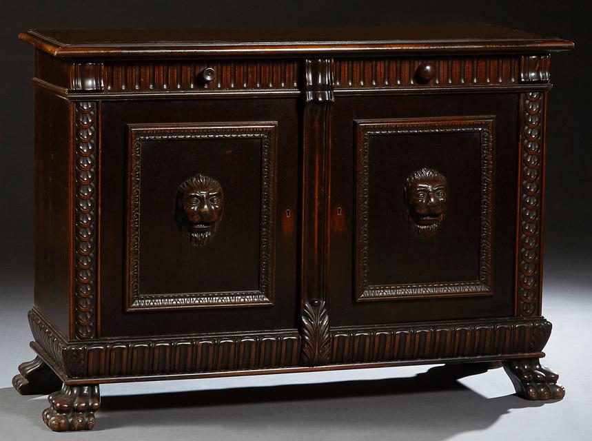 Continental Carved Mahogany Sideboard, late 19th c., (1 of 1)