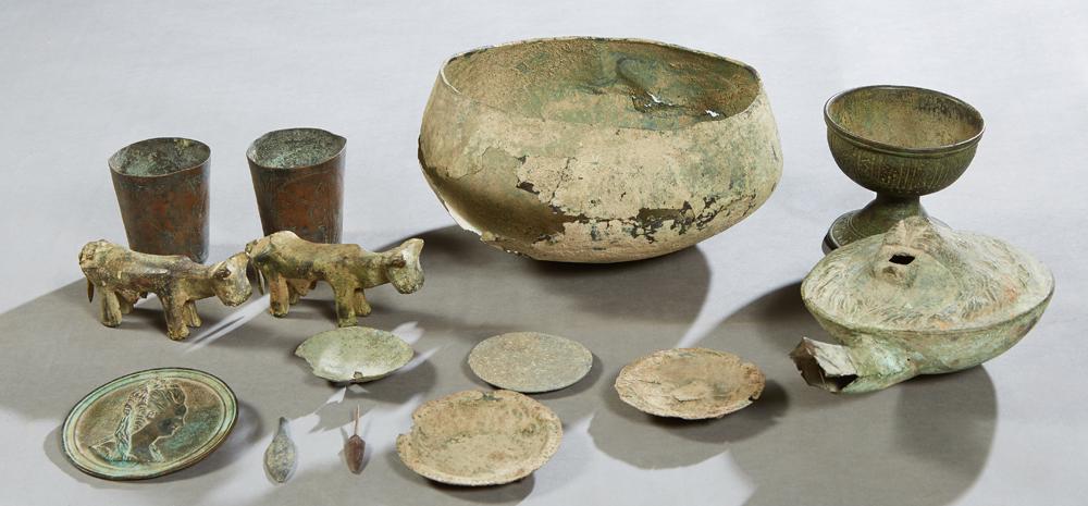 Group of Fourteen Roman Metal Objects, consisting of a (1 of 1)