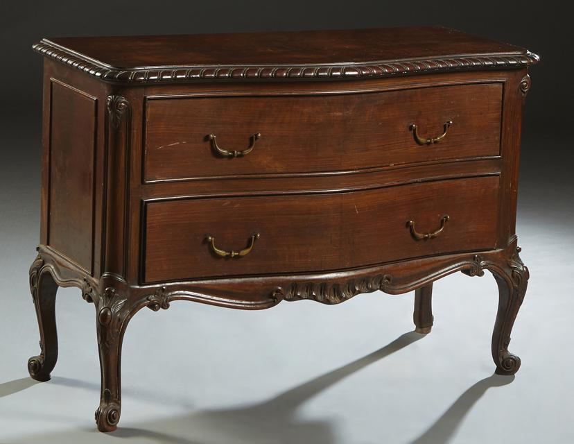 English Style Carved Mahogany Bowfront Chest, early (1 of 1)