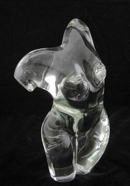 Roberto Moretti, "Torso," 1980, blown gl: Roberto Moretti, "Torso," 1980, blown glass sculpture, signed and dated on the bottom, H.- 11 in., W.- 6 1/2 in., D.- 4 in.