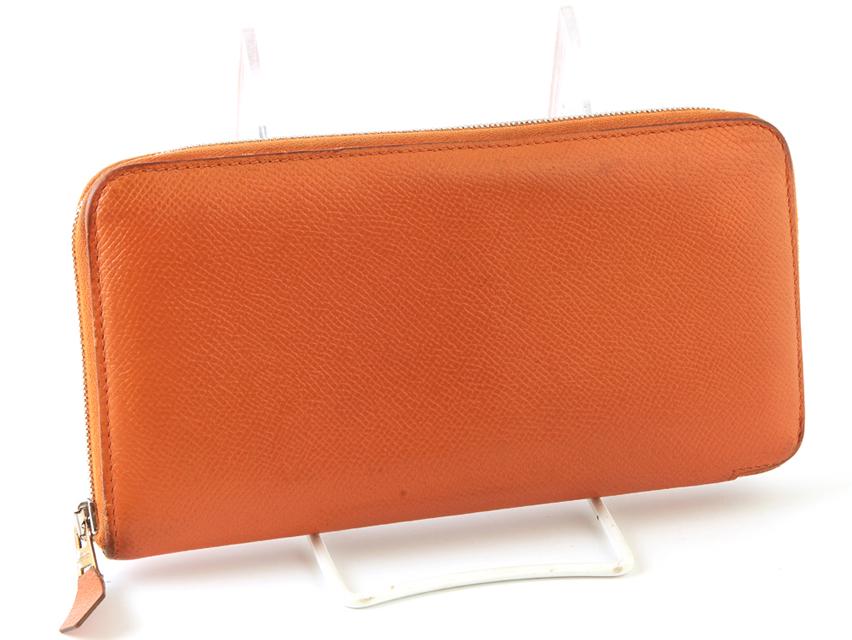 Hermes Orange Azap Wallet, the calf epsom leather with (1 of 3)