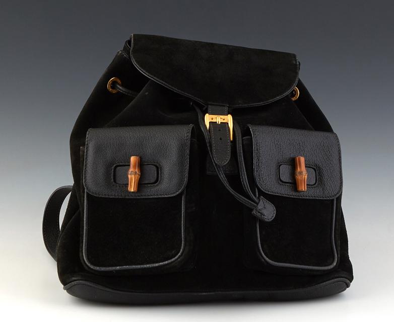 Gucci Bamboo GM Backpack, in black calf leather and (1 of 3)