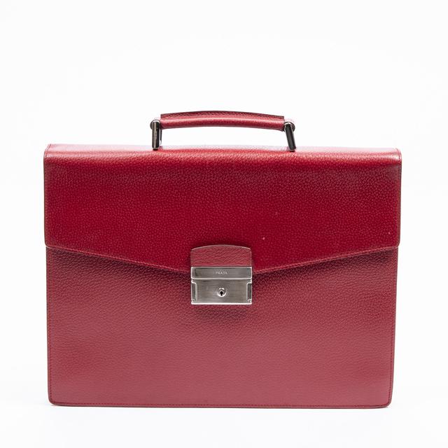 Prada Briefcase, in rosso vitello daino calf leather (1 of 7)